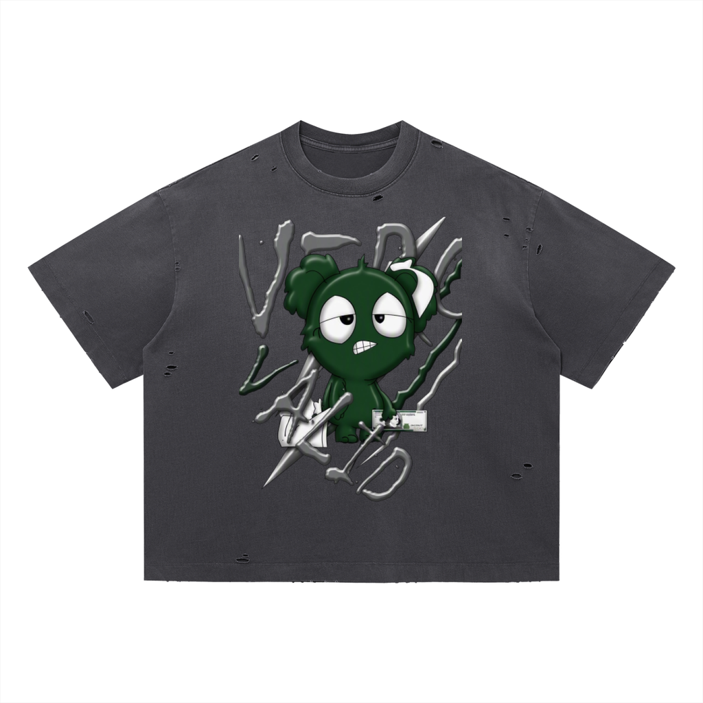 Loopy Lavi Vintage Washed Distressed Boxy Oversized T-Shirt