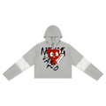 Loopy Lavi Women’s Cropped Lace-Panel Hoodie