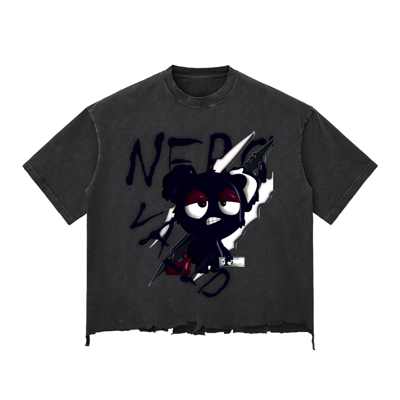 Loopylavi Snow Wash Raw-Hem Boxy T-shirt