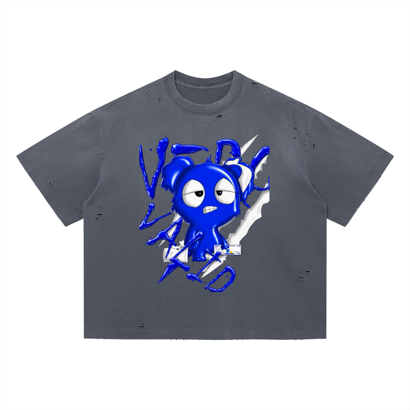 Loopy Lavi Vintage Washed Distressed Boxy Oversized T-Shirt