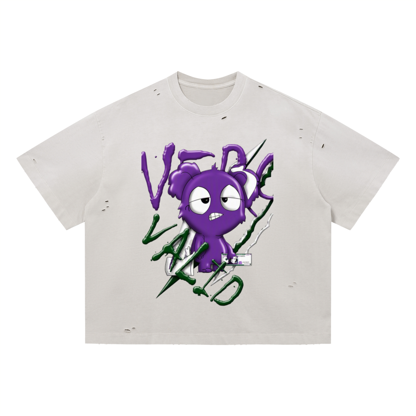 Loopy Lavi Vintage Washed Distressed Boxy Oversized T-Shirt
