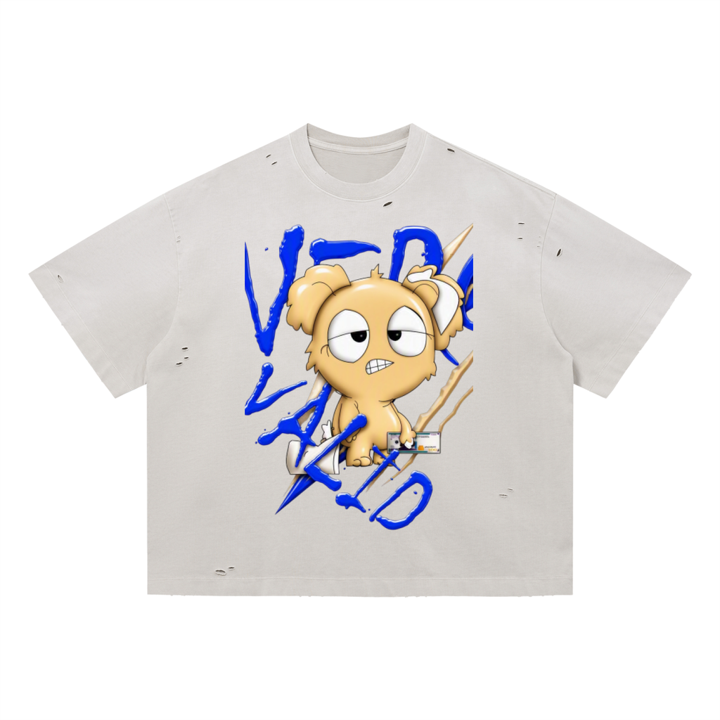Loopy Lavi Vintage Washed Distressed Boxy Oversized T-Shirt
