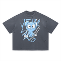 Loopy Lavi Vintage Washed Distressed Boxy Oversized T-Shirt
