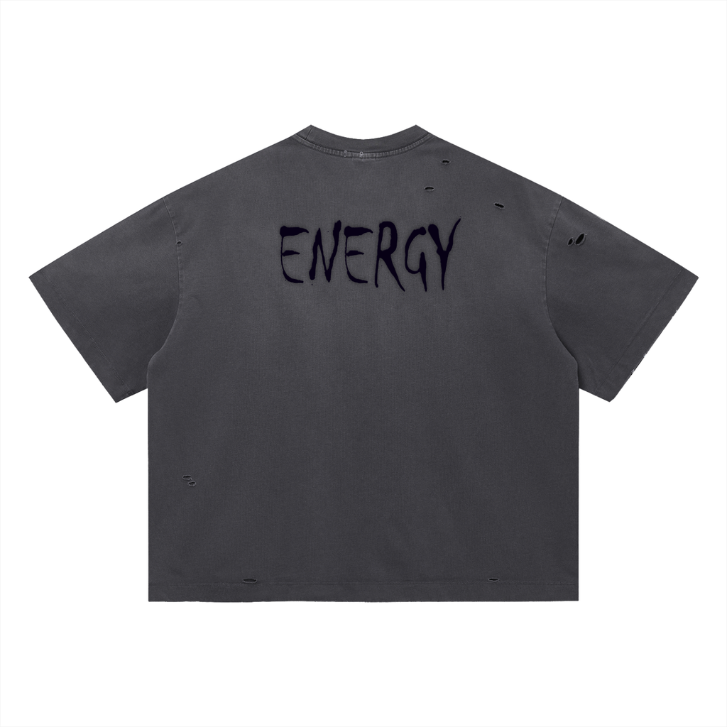 Loopy Lavi Vintage Washed Distressed Boxy Oversized T-Shirt