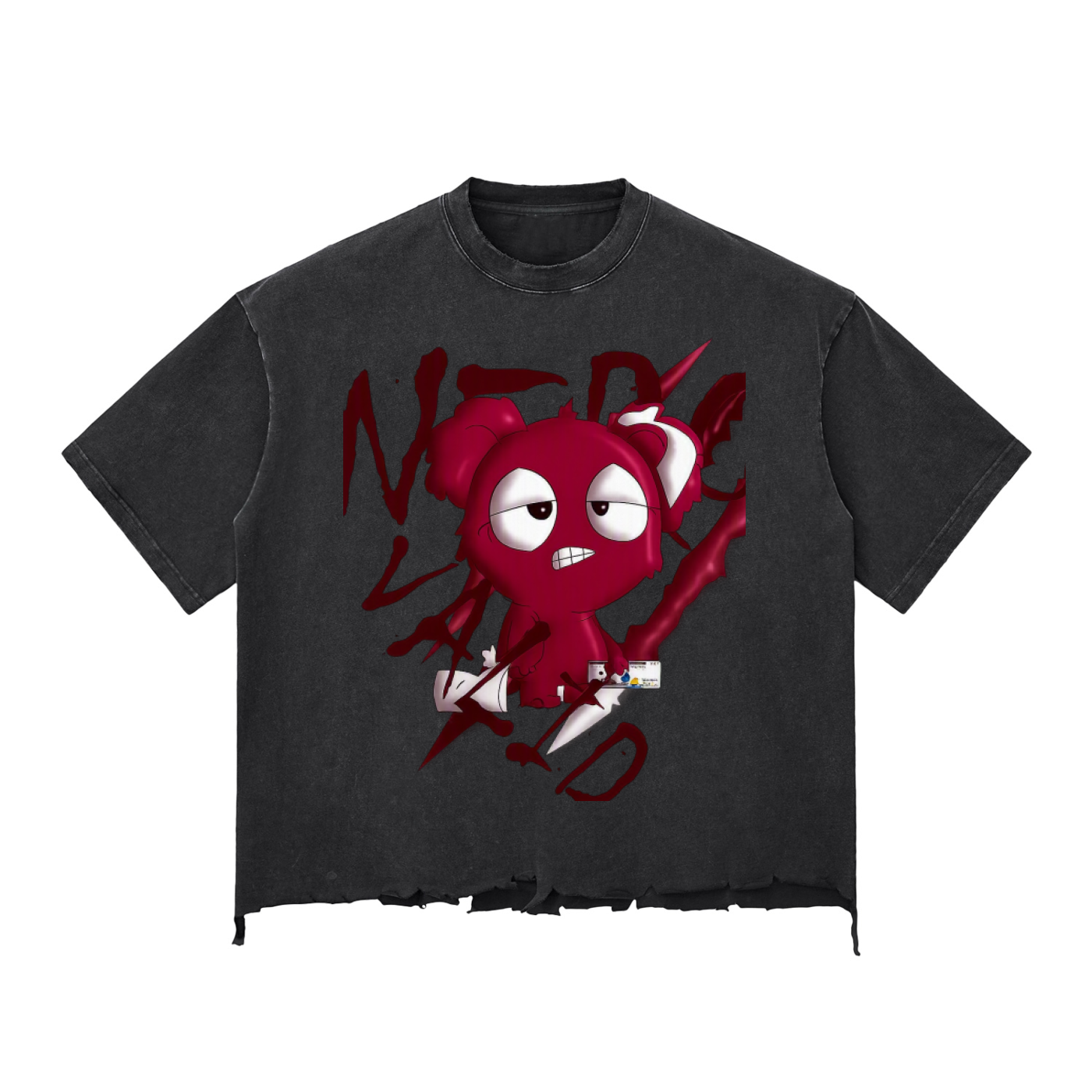 Loopy Lavi Snow Wash Raw-Hem Boxy T-shirt