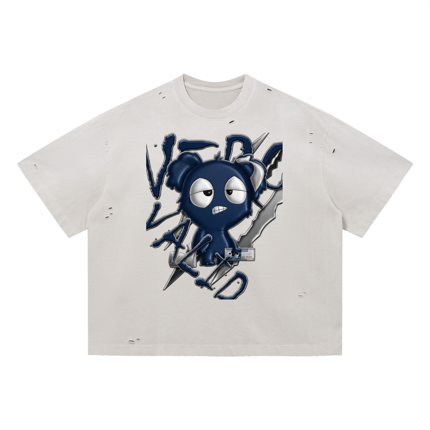 Loopy Lavi Vintage Washed Distressed Boxy Oversized T-Shirt