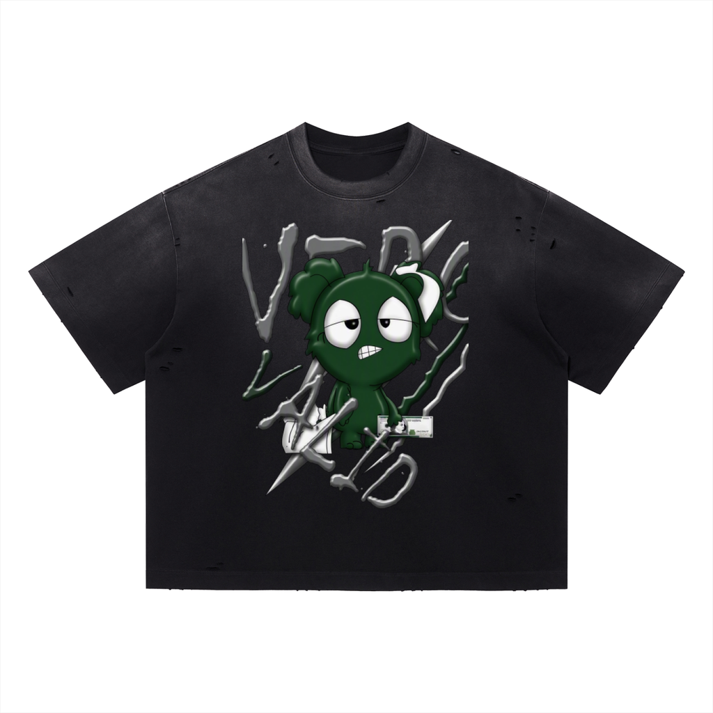 Loopy Lavi Vintage Washed Distressed Boxy Oversized T-Shirt
