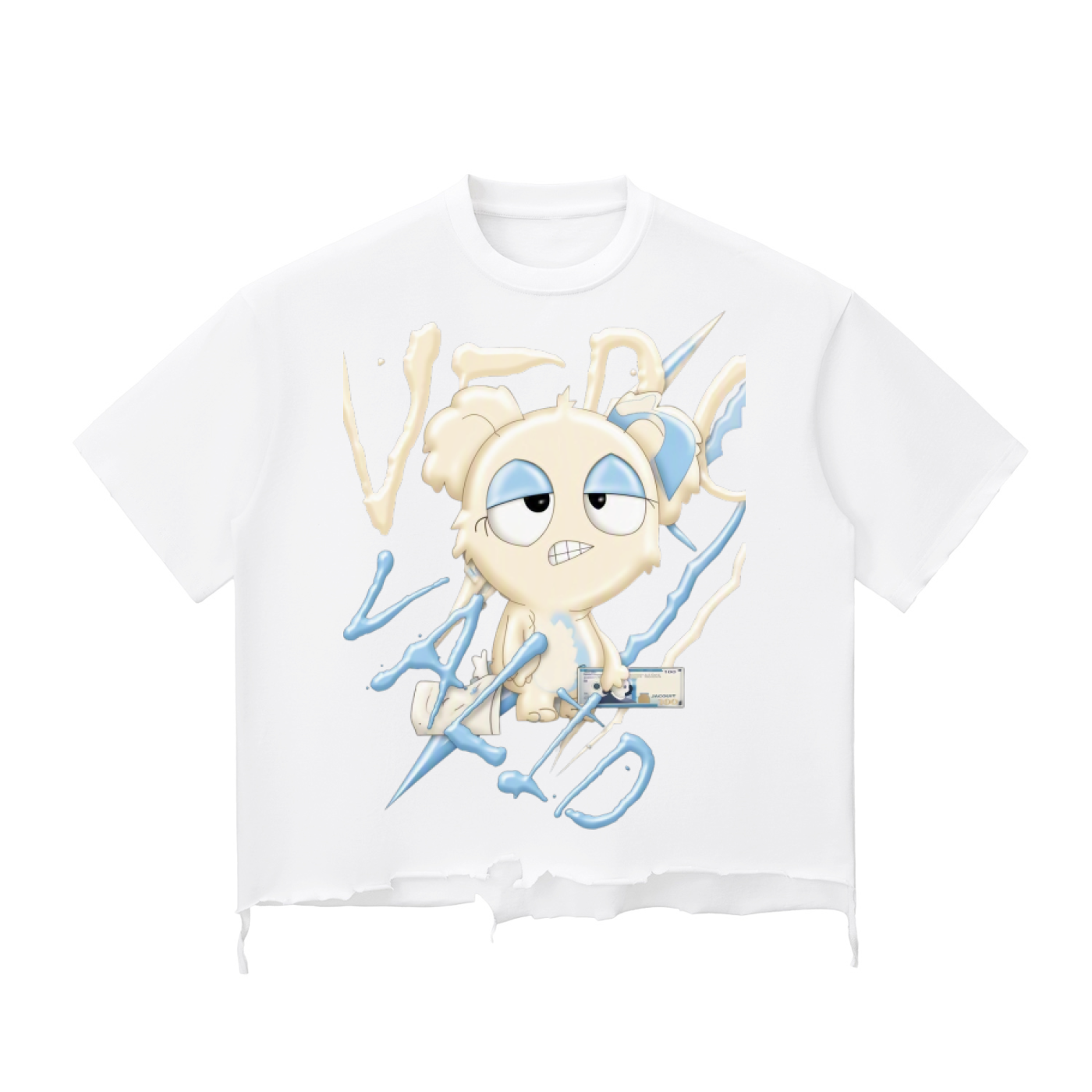 Loopy Lavi Snow Wash Raw-Hem Boxy T-shirt