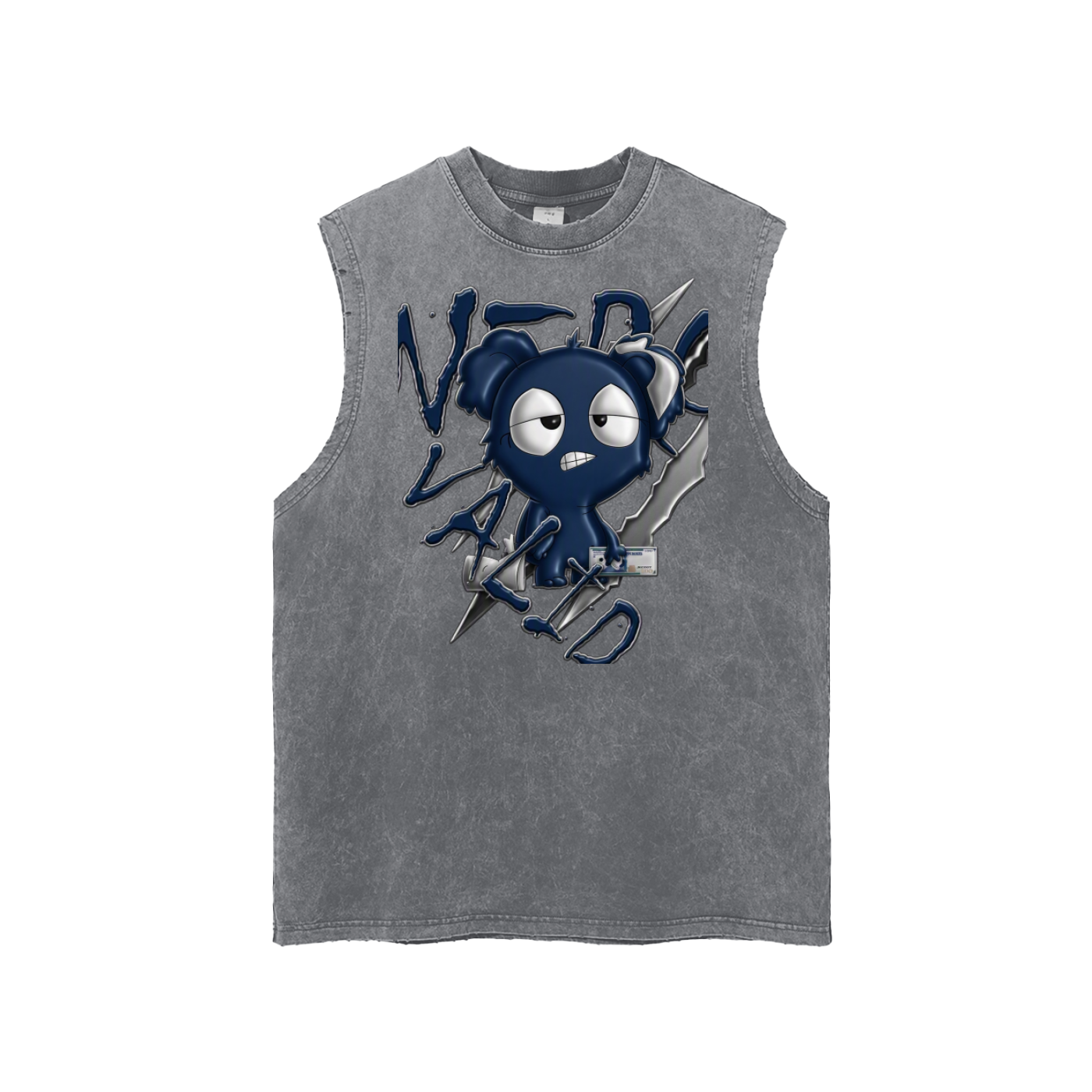 Loopy Lavi Snow Washed Frayed Hem Tank Top
