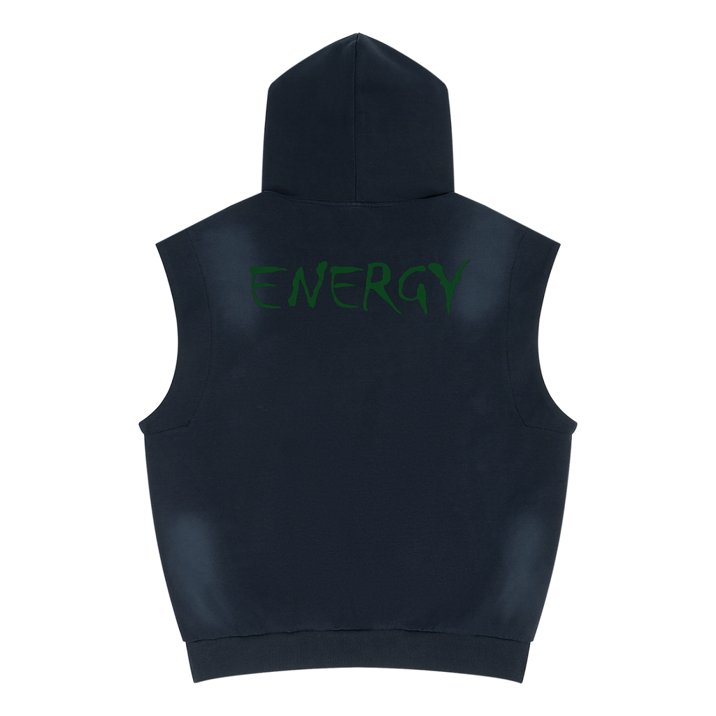 Unisex Vintage Wash Sun Fade Sleeveless Hoodie