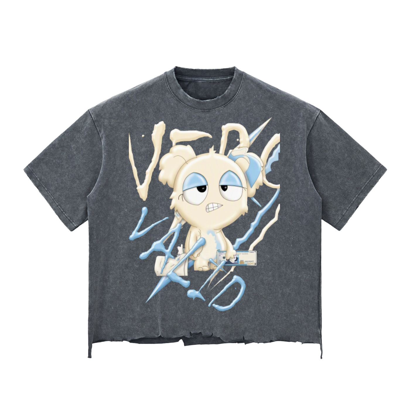 Loopy Lavi Snow Wash Raw-Hem Boxy T-shirt
