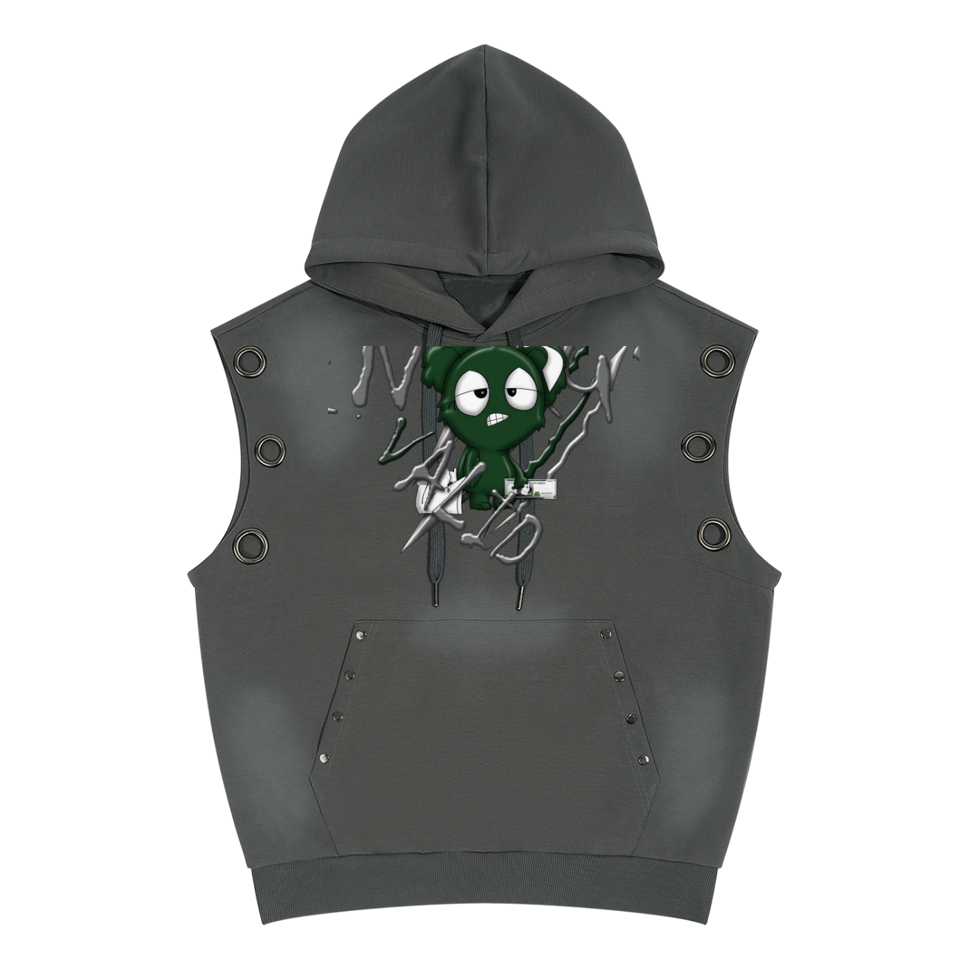 Unisex Vintage Wash Sun Fade Sleeveless Hoodie