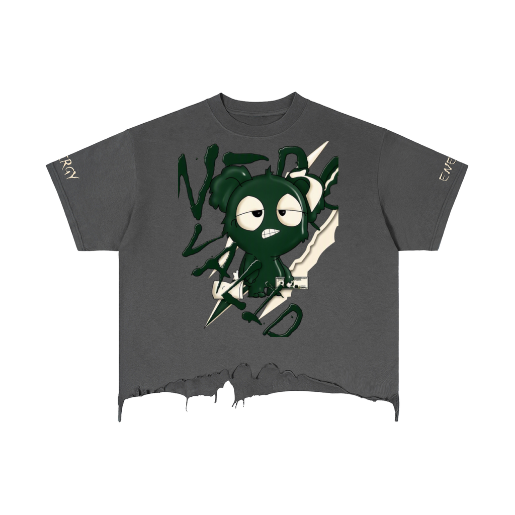Vintage Wash Boxy Distressed Hem T-Shirt