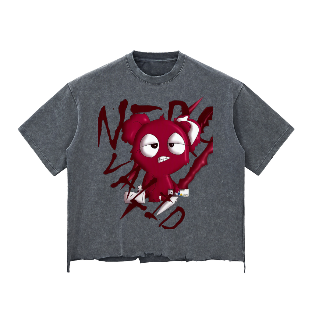 Loopy Lavi Snow Wash Raw-Hem Boxy T-shirt
