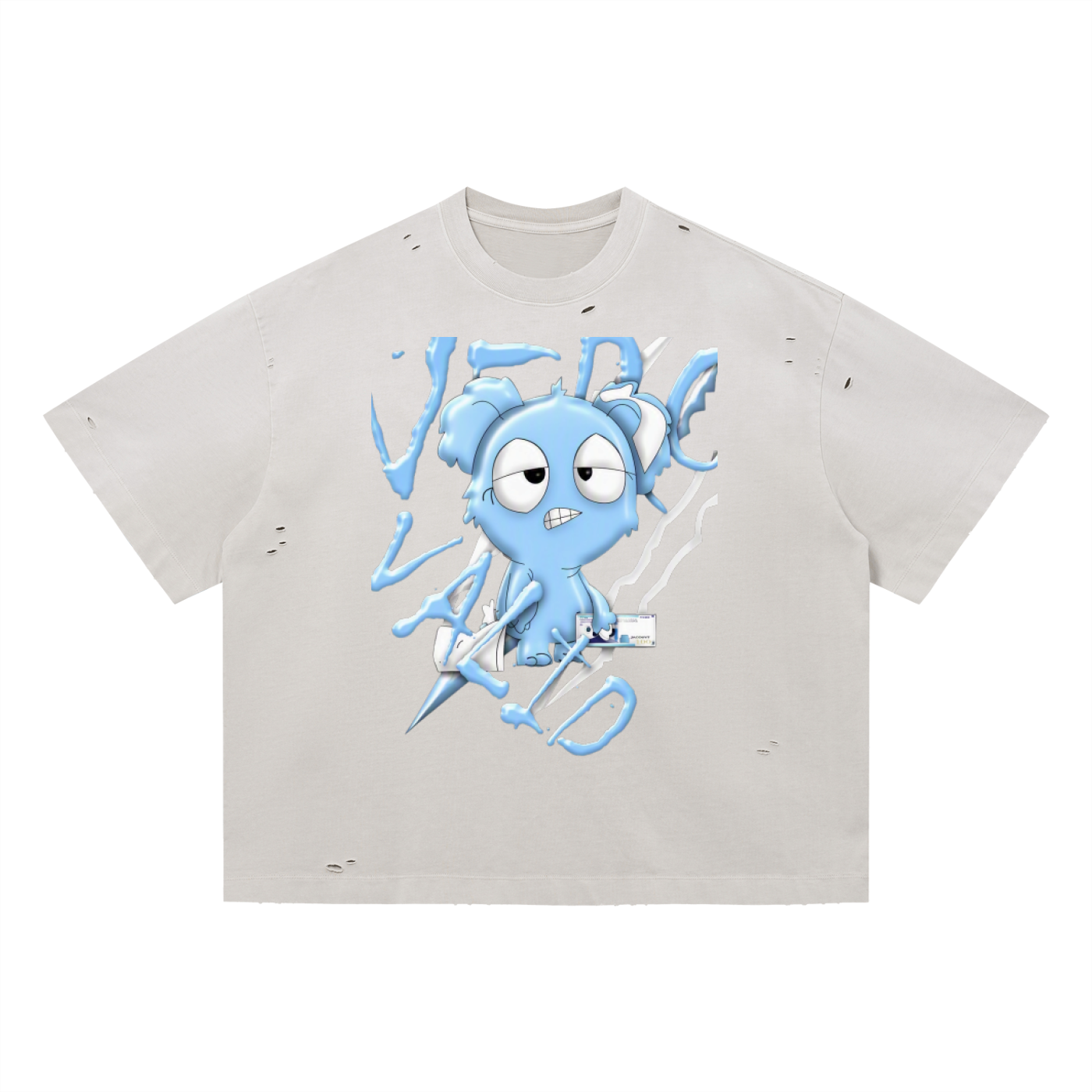 Loopy Lavi Vintage Washed Distressed Boxy Oversized T-Shirt