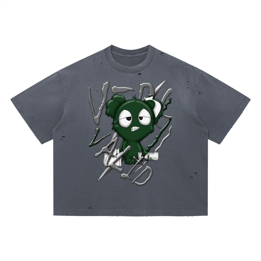 Loopy Lavi Vintage Washed Distressed Boxy Oversized T-Shirt