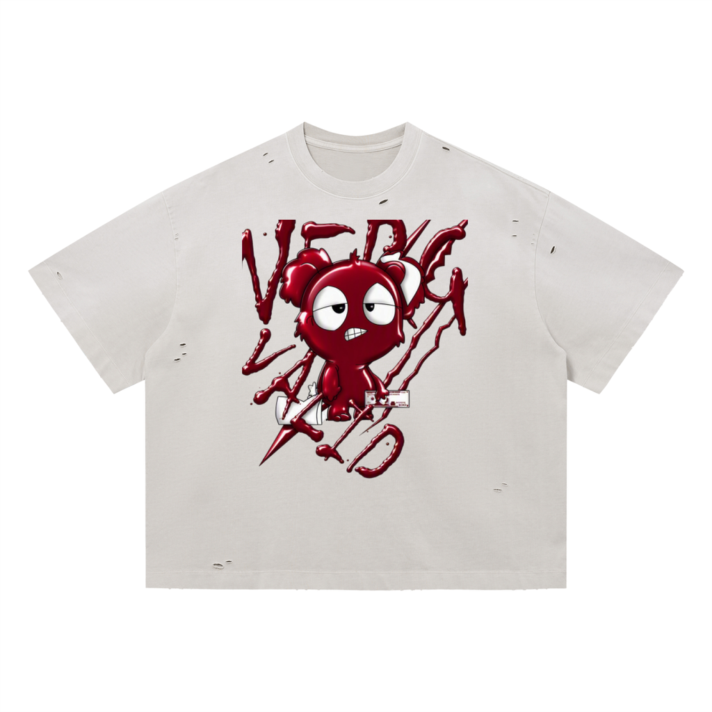Loopy Lavi Vintage Washed Distressed Boxy Oversized T-Shirt