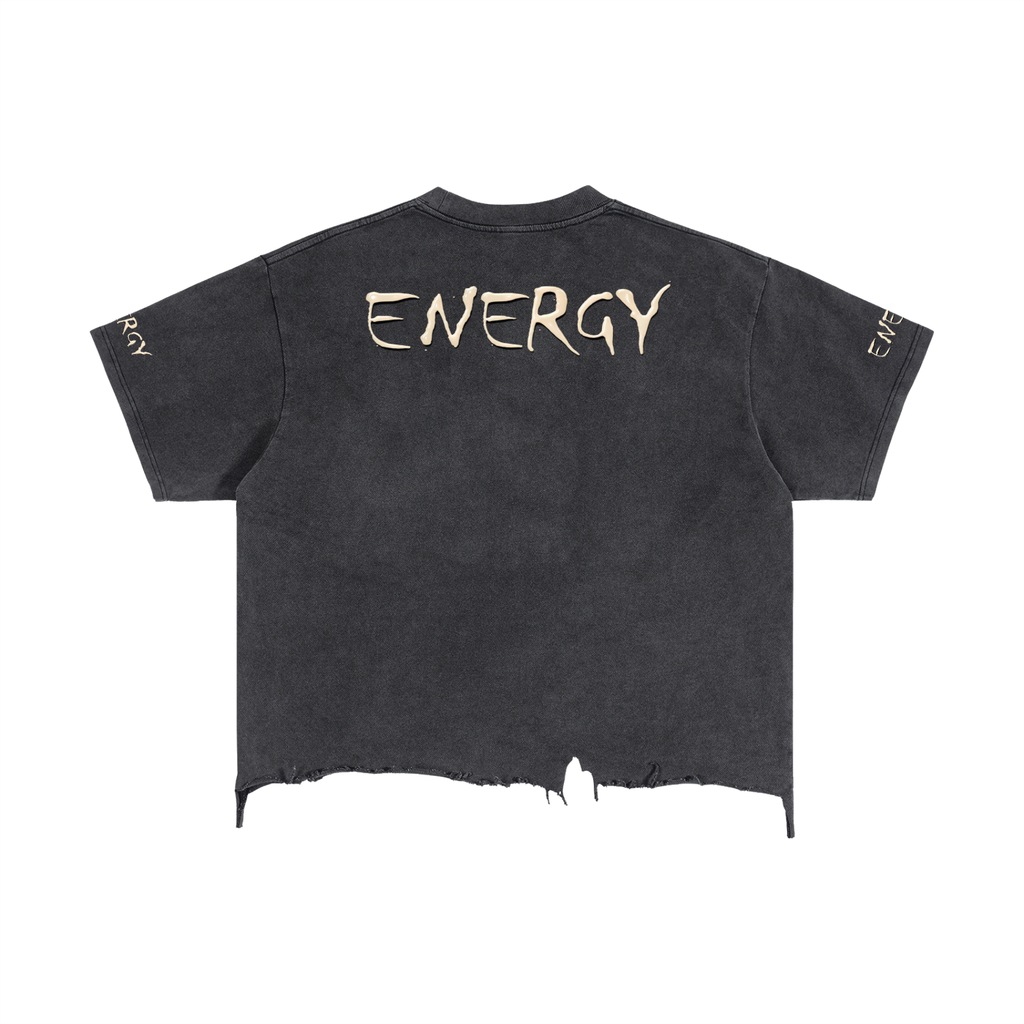 Vintage Wash Boxy Distressed Hem T-Shirt