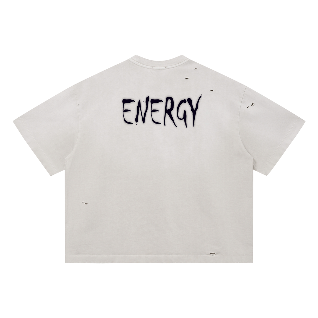 Loopy Lavi Vintage Washed Distressed Boxy Oversized T-Shirt