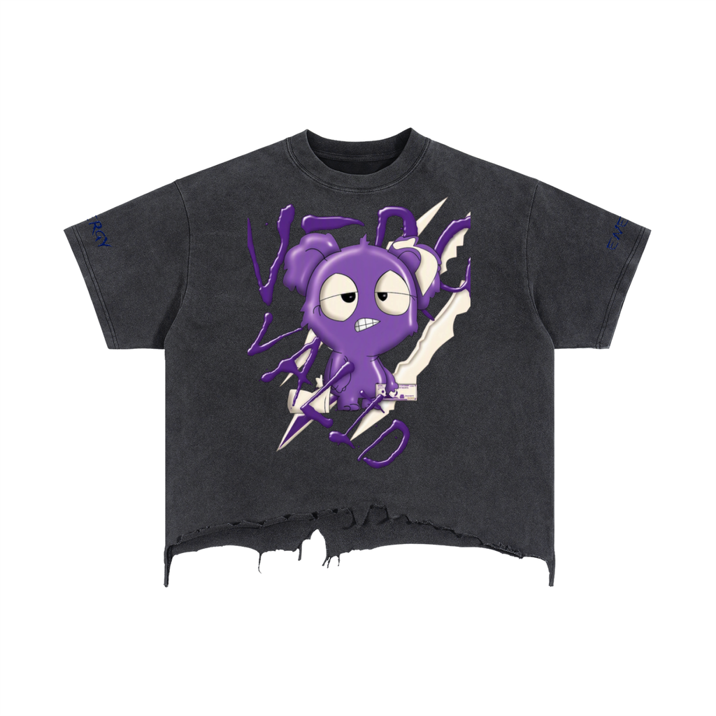 Vintage Wash Boxy Distressed Hem T-Shirt