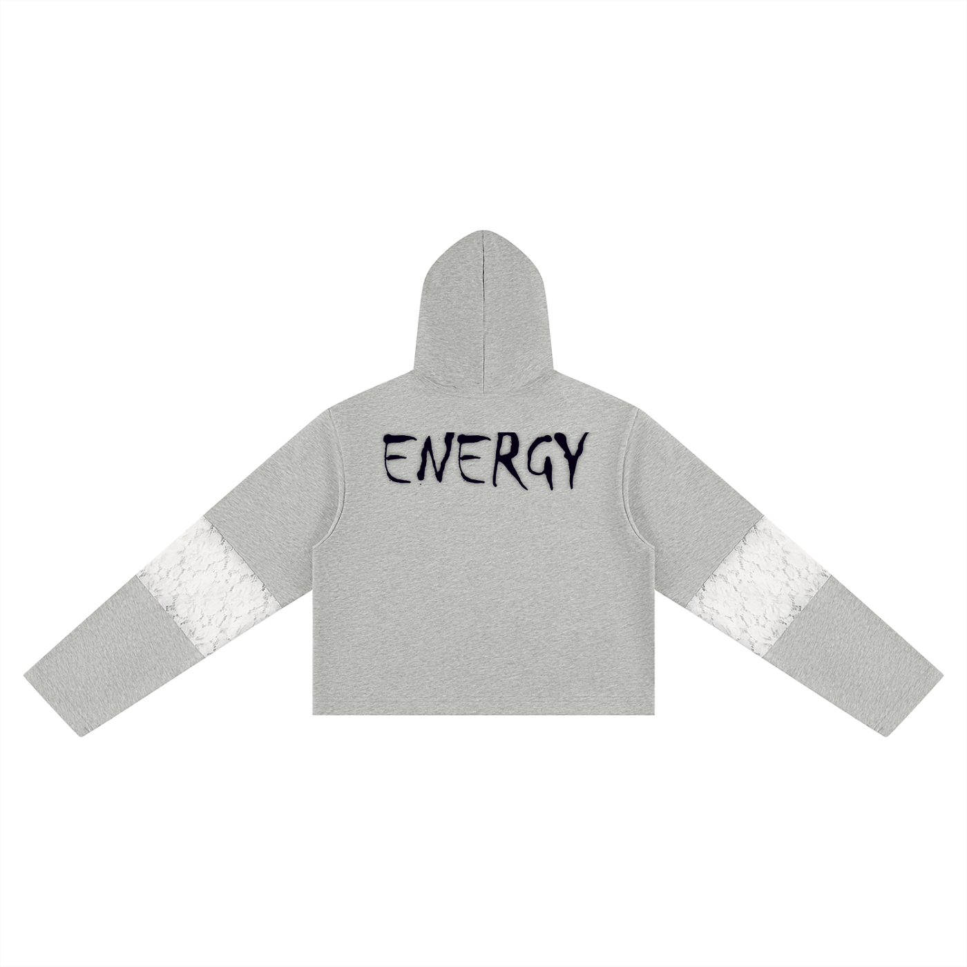 Loopy Lavi Women’s Cropped Lace-Panel Hoodie