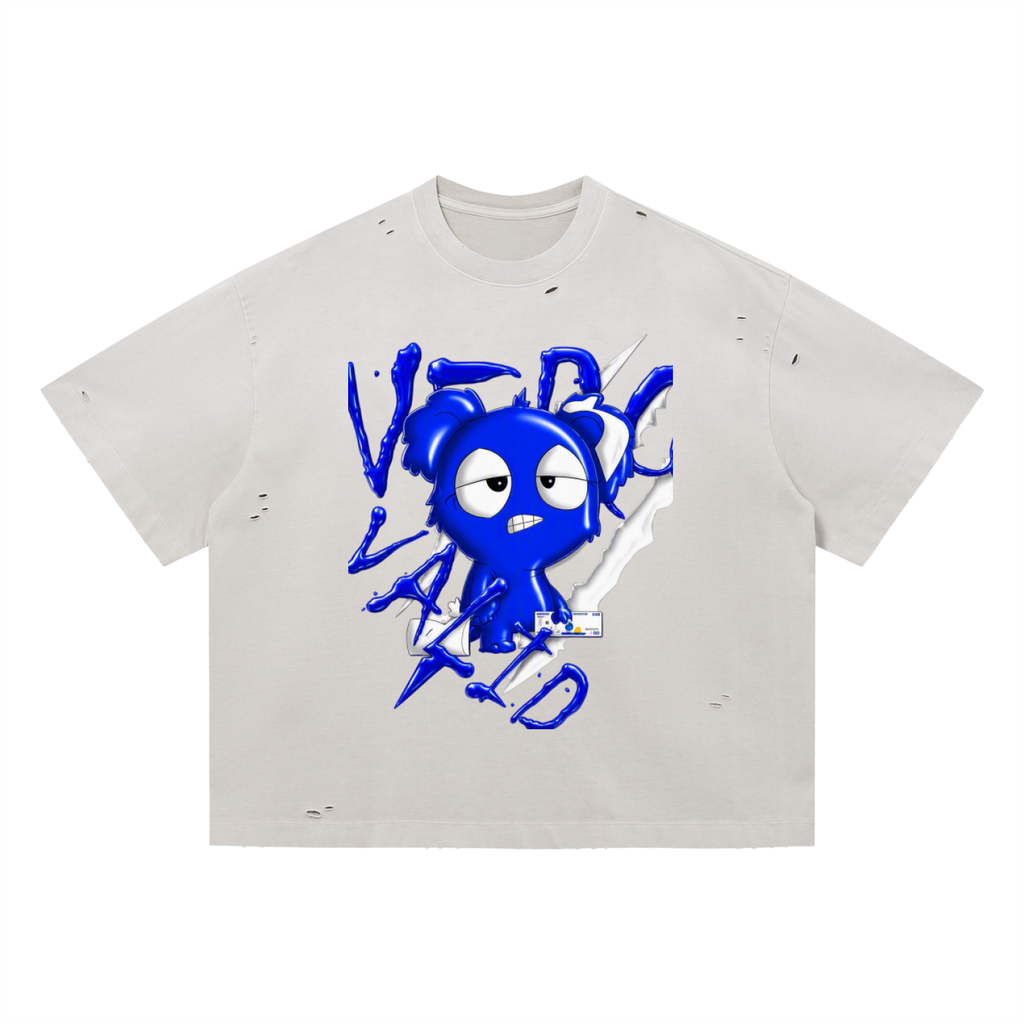 Loopy Lavi Vintage Washed Distressed Boxy Oversized T-Shirt