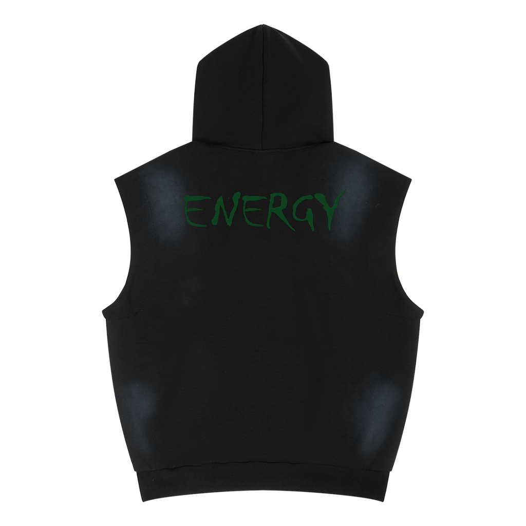 Unisex Vintage Wash Sun Fade Sleeveless Hoodie