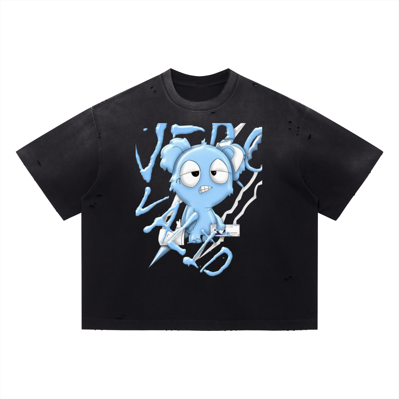 Loopy Lavi Vintage Washed Distressed Boxy Oversized T-Shirt