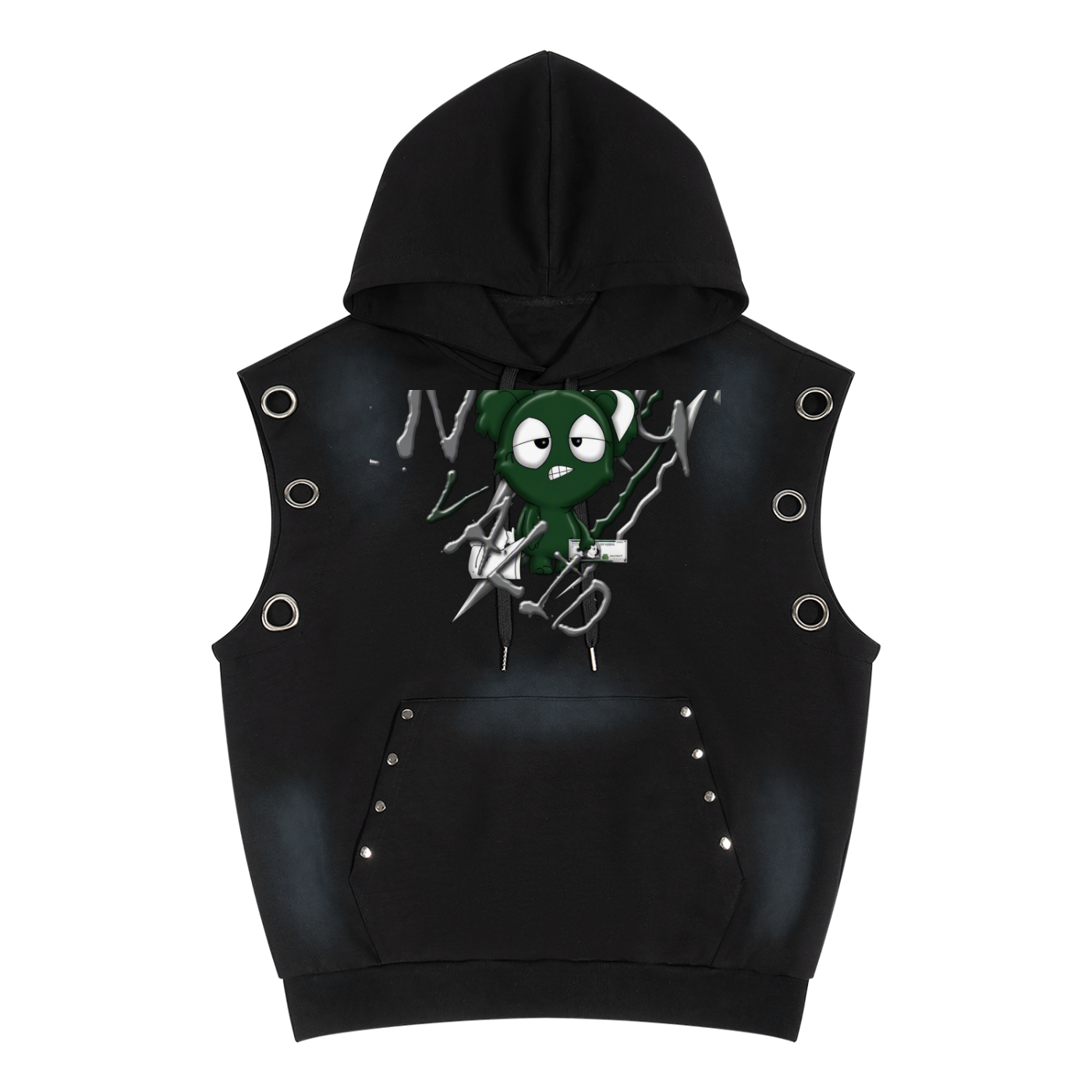 Unisex Vintage Wash Sun Fade Sleeveless Hoodie