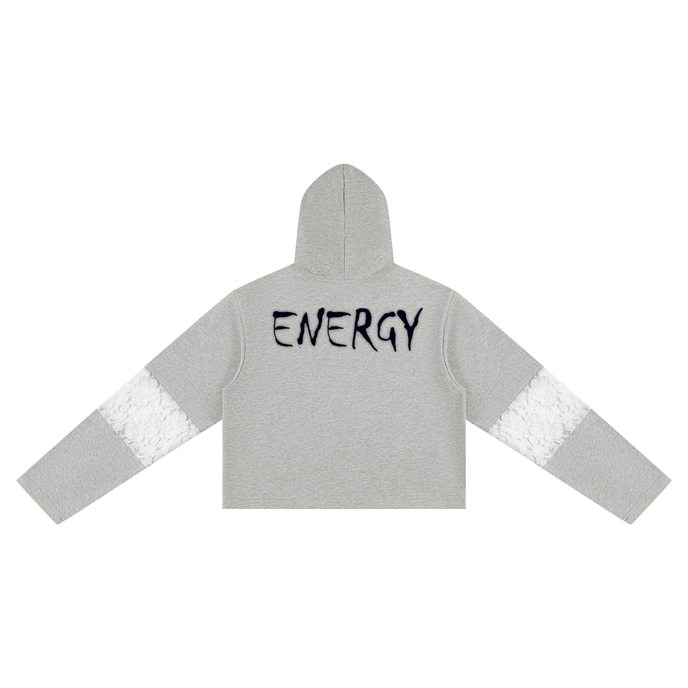 Loopy Lavi Women’s Cropped Lace-Panel Hoodie