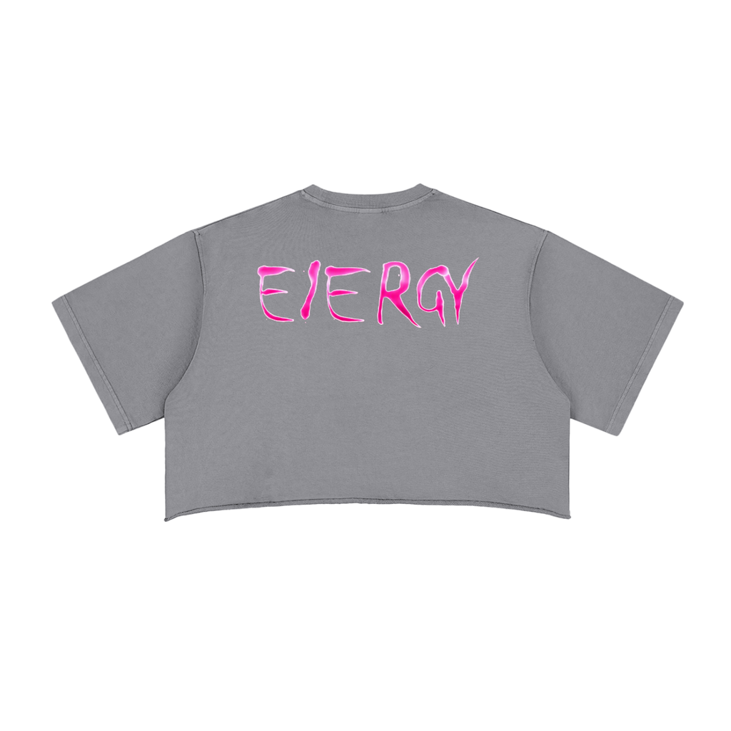 Loopy lavi Snow Washed Raw Edge Crop Top