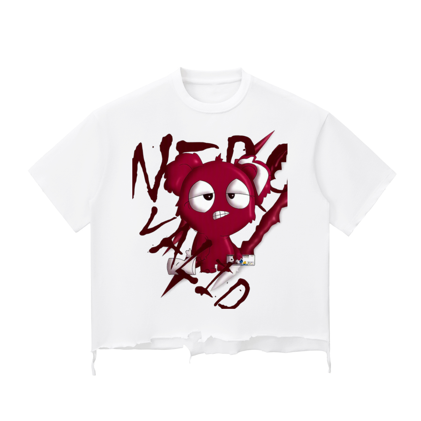 Loopy Lavi Snow Wash Raw-Hem Boxy T-shirt