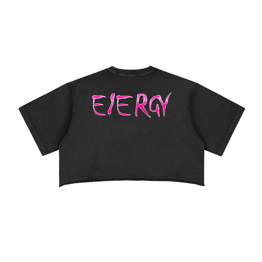 Loopy lavi Snow Washed Raw Edge Crop Top