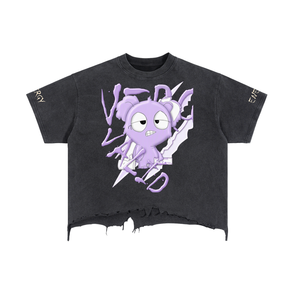 Vintage Wash Boxy Distressed Hem T-Shirt