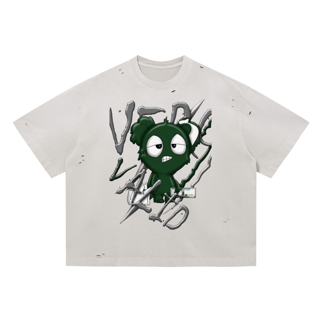 Loopy Lavi Vintage Washed Distressed Boxy Oversized T-Shirt