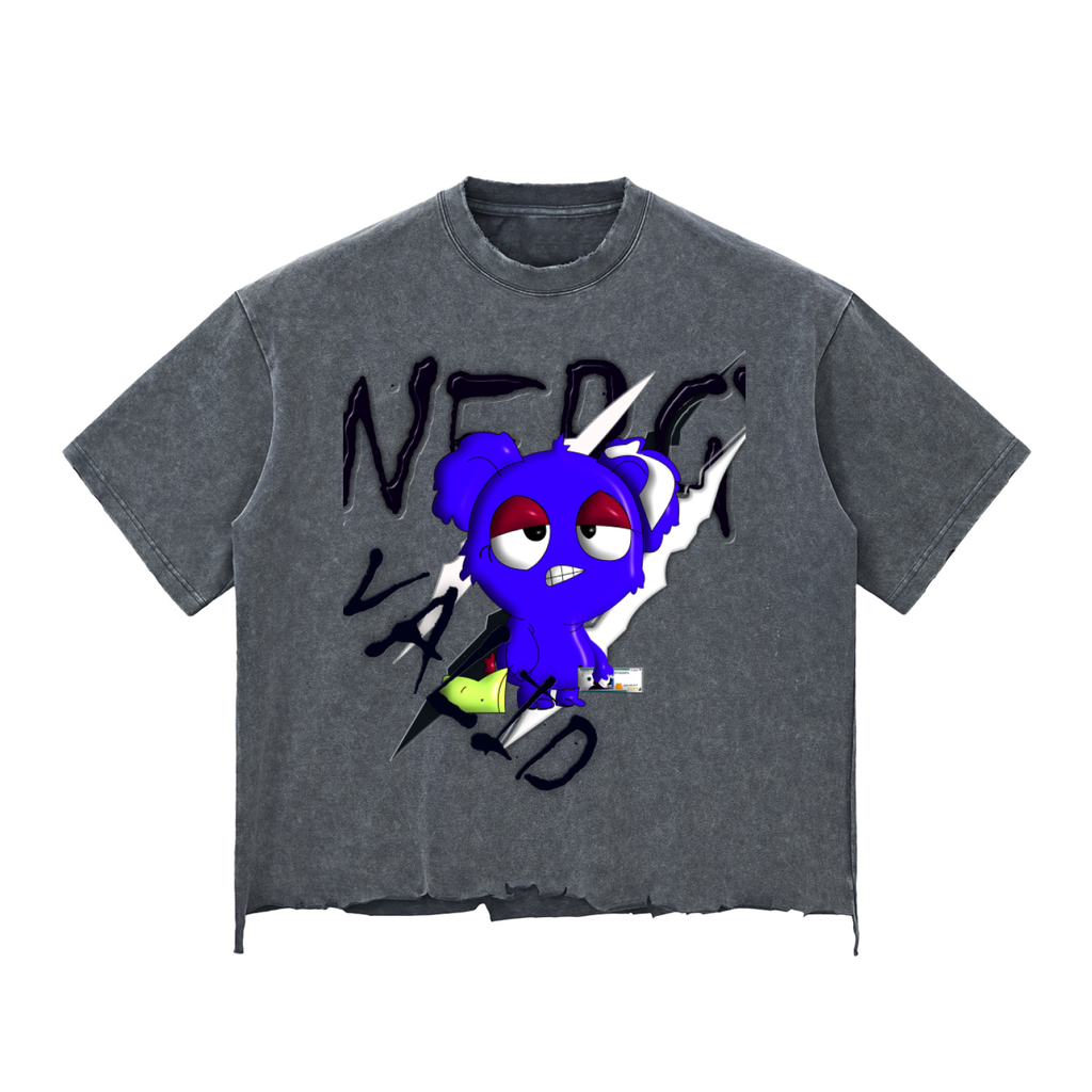 Loopy lavi Snow Wash Raw-Hem Boxy T-shirt