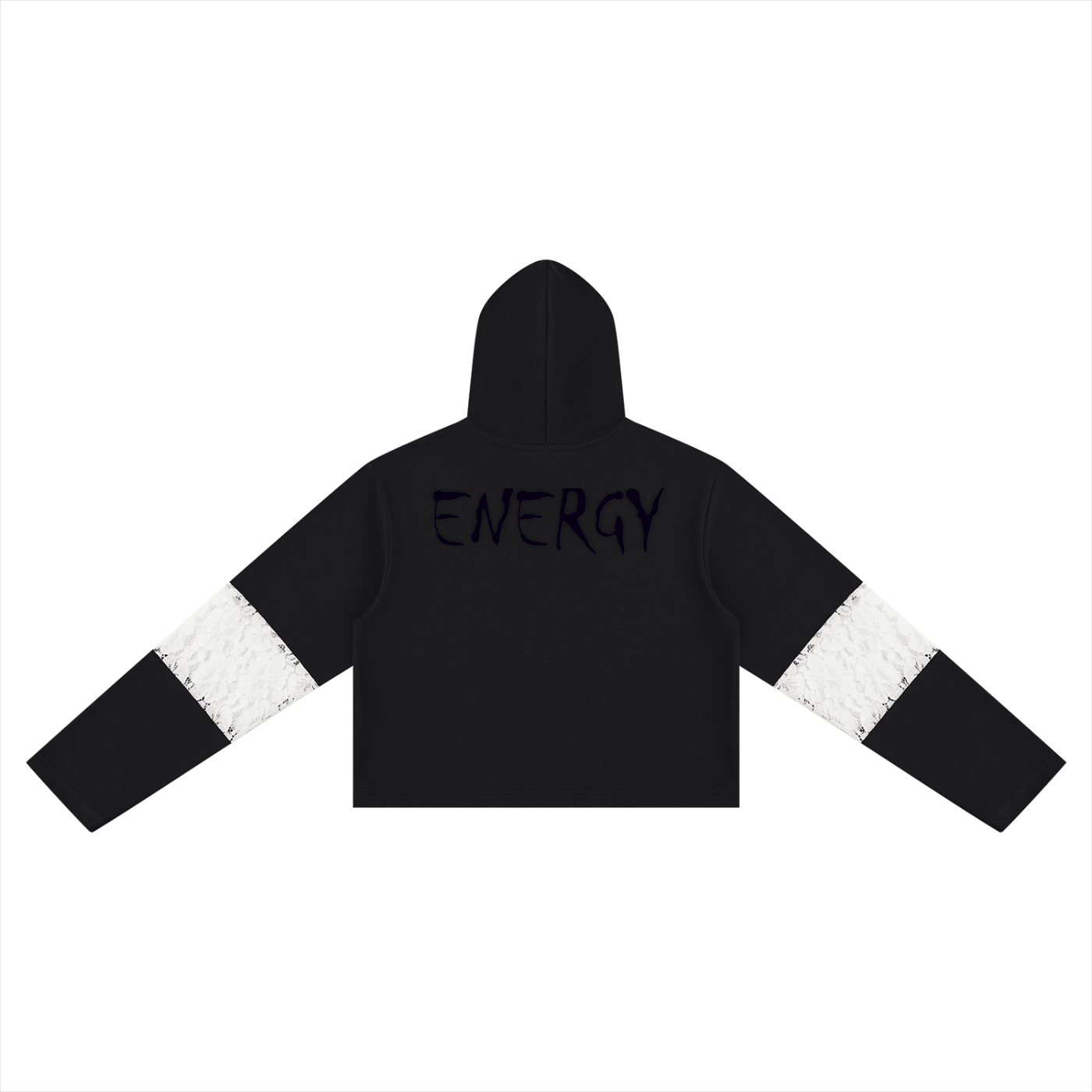 Loopy Lavi Women’s Cropped Lace-Panel Hoodie