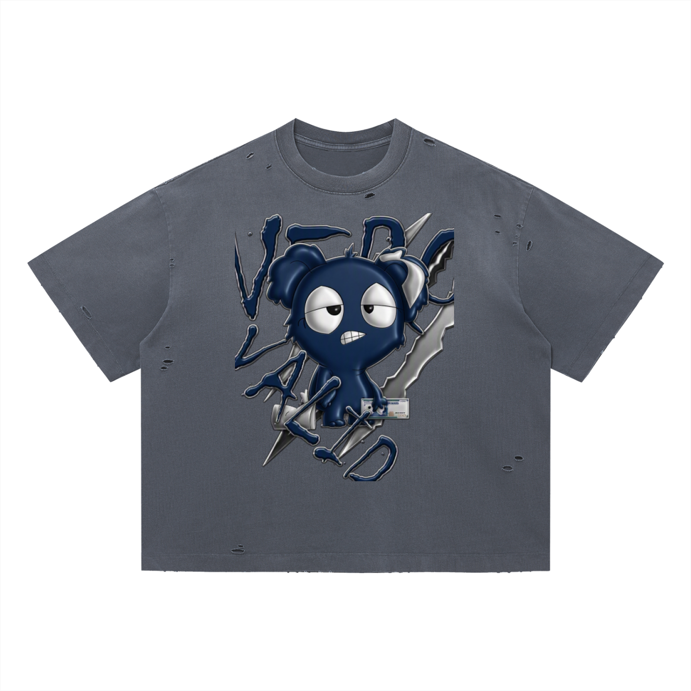 Loopy Lavi Vintage Washed Distressed Boxy Oversized T-Shirt