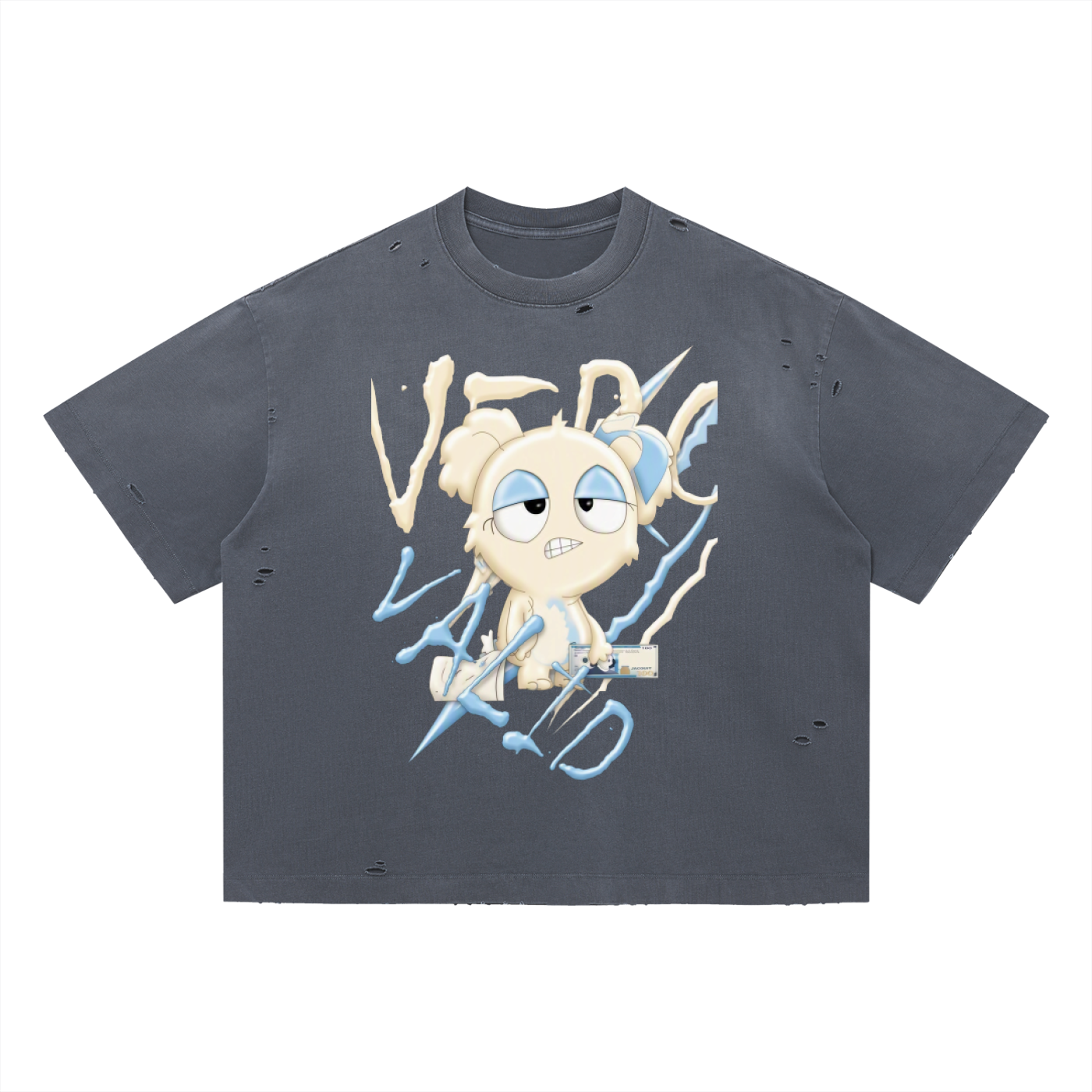 Loopy Lavi Vintage Washed Distressed Boxy Oversized T-Shirt
