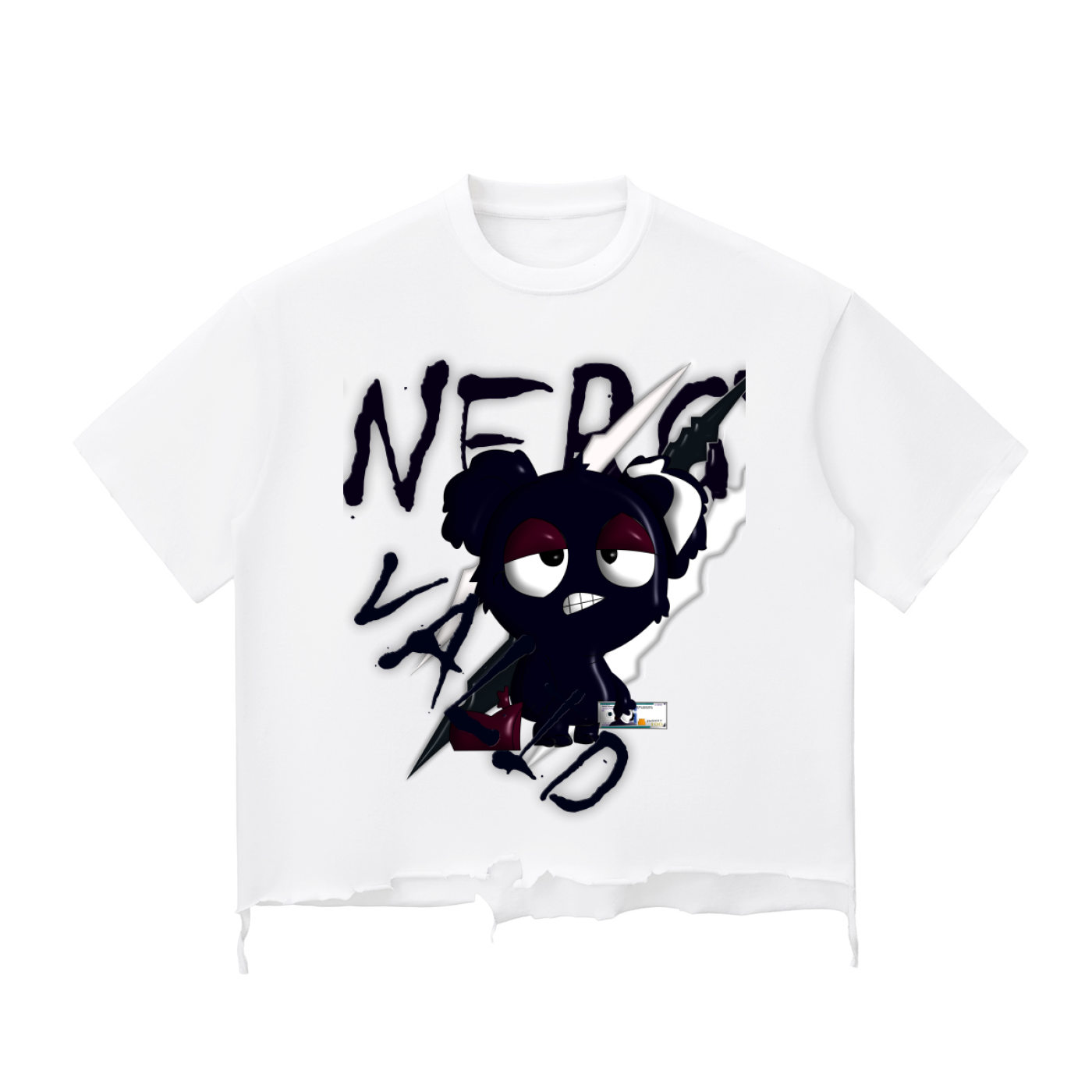 Loopylavi Snow Wash Raw-Hem Boxy T-shirt